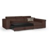 Canapé d'angle droit convertible 4 places - Tissu marron - L 274 x P 180 x H 81 cm - DENVER