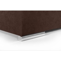 Canapé d'angle droit convertible 4 places - Tissu marron - L 274 x P 180 x H 81 cm - DENVER