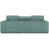 Canapé d'angle droit 4 places convertible + coffre + 2 coussins déco - Tissu vert menthe - L 274 x P 180 x H 81 cm - DENVER