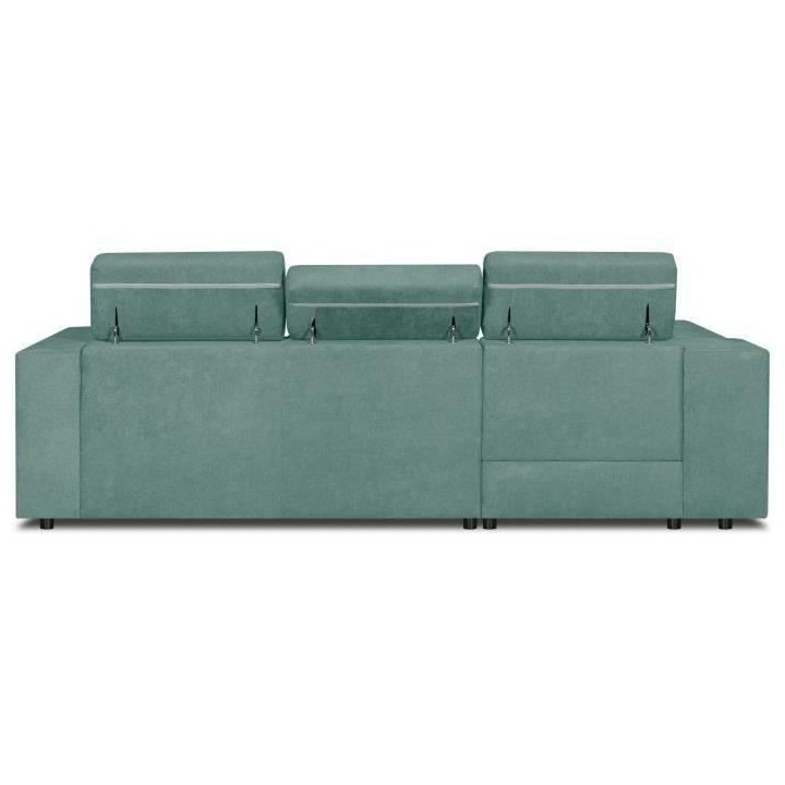 Canapé d'angle gauche 4 places convertible + coffre + 2 coussins déc