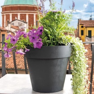 DEROMA Pot de fleurs rond Like anthracite - Coloris gris anthracite -