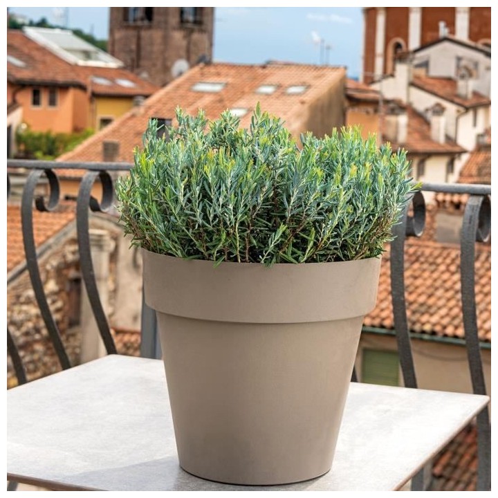 DEROMA Pot de fleurs rond Like taupe - Coloris taupe - 30cm