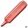 Marqueur Faber-Castell Textliner 46 métallique Rouge (10 Unités)