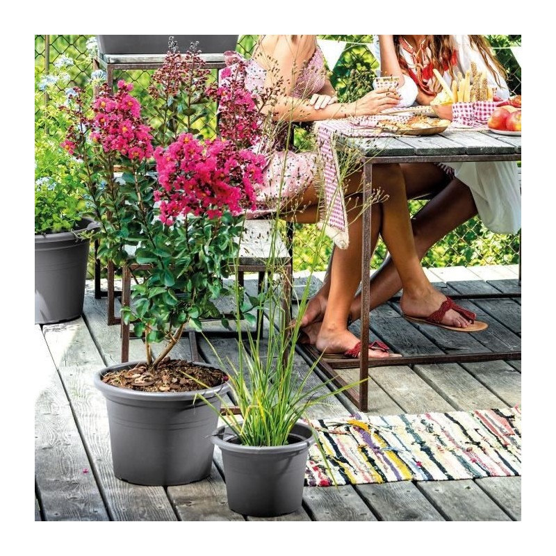 DEROMA Pot de fleurs rond Day R Anthracite - 45 cm