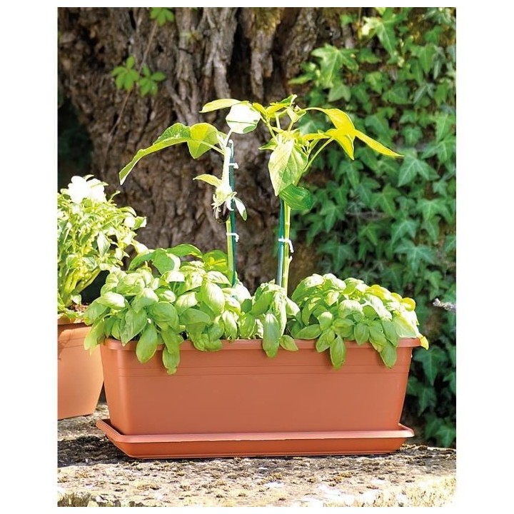 DEROMA Jardiniere Day R cotto - Coloris terre rouge - 40cm