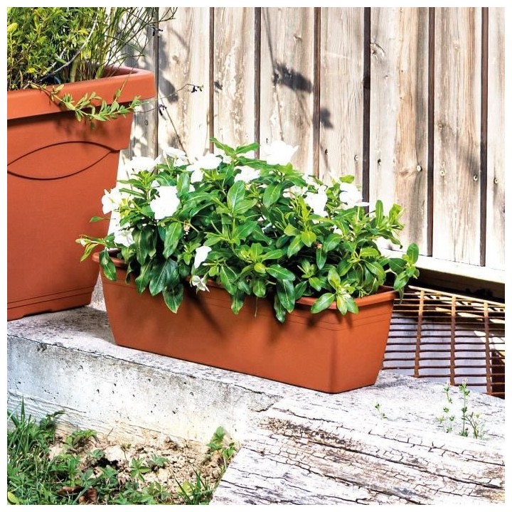 DEROMA Jardiniere Day R cotto - Coloris terre rouge - 50cm