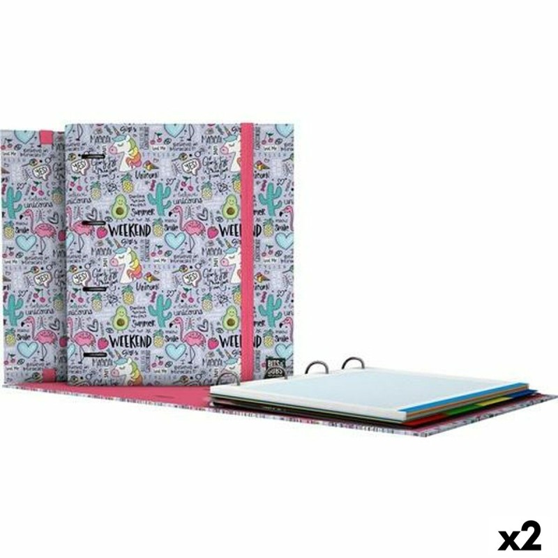 Reliure à anneaux Grafoplas Carpebook Fantasy Lila A4 (2 Unités)