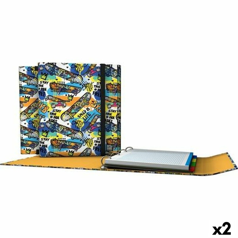 Reliure à anneaux Grafoplas Carpeplús Street Multicouleur A4 (2 Unités)