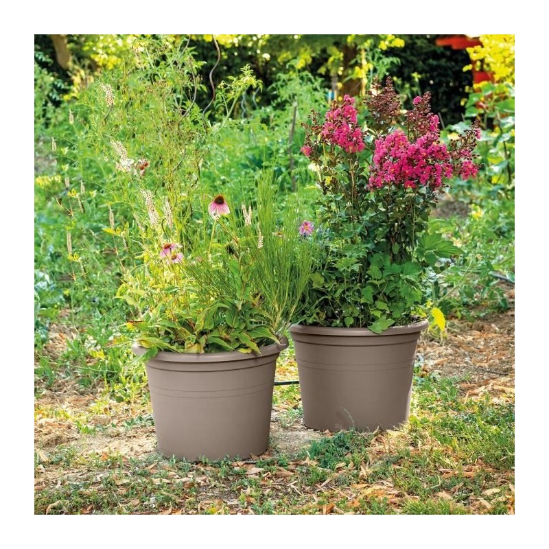 DEROMA Pot de fleurs rond Day R camel - Coloris taupe - 40cm