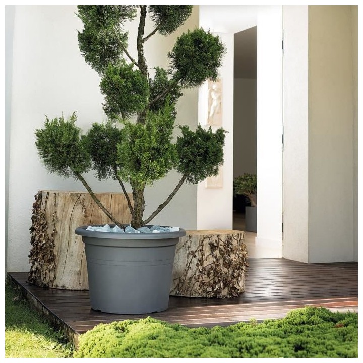 DEROMA Pot de fleurs rond Day R camel - Coloris taupe - 60cm