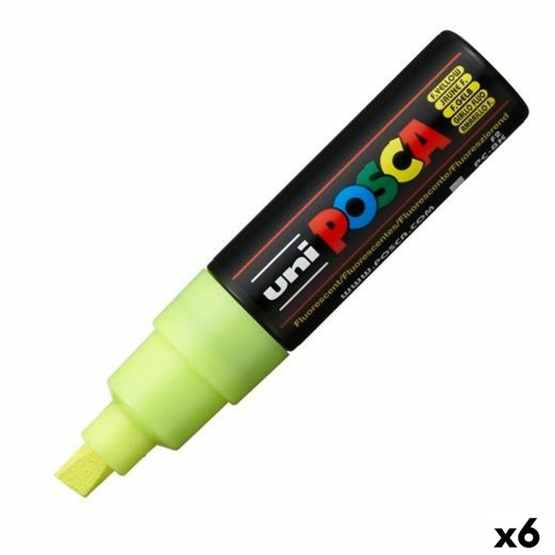 Marqueur POSCA PC-8K Fluor Jaune (6 Unités)