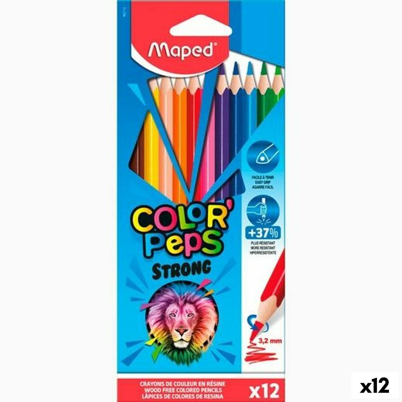 Crayons de couleur Maped Color' Peps Strong Multicouleur 12 Pièces (12 Unités)