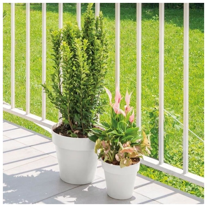 DEROMA - pot de fleurs rond like bianco - 38cm - coloris blanc