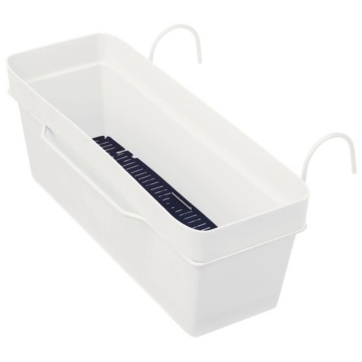 DEROMA kit jardiniere like bianco avec réserve d'eau - 49x28cm - colo
