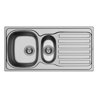 NORD INOX Évier cuisine a encastrer 1 cuve + 1 égouttoir - Inox - 10