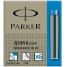 Recharge d’encre de stylo plume Parker Quink Mini 6 Pièces Bleu (30 Unités)