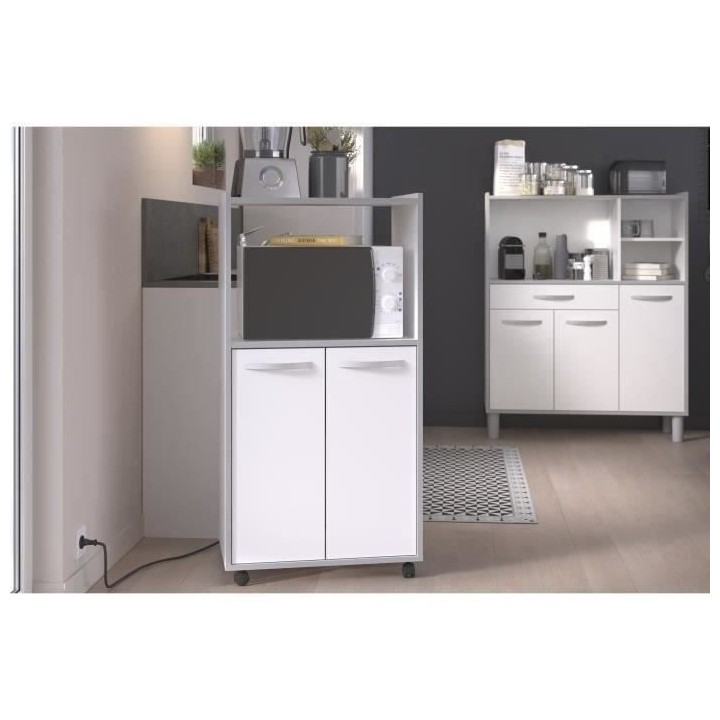 EKIPA Desserte de cuisine L 60cm Blanc - READY