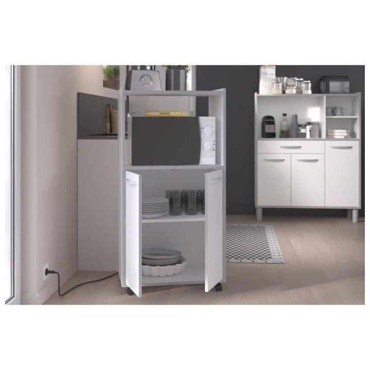 EKIPA Desserte de cuisine L 60cm Blanc - READY