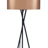 MIKADO - Lampadaire Trépied Métal Noir - Abat jour Cuivre et Chromé - Diam 34 x H 140 cm