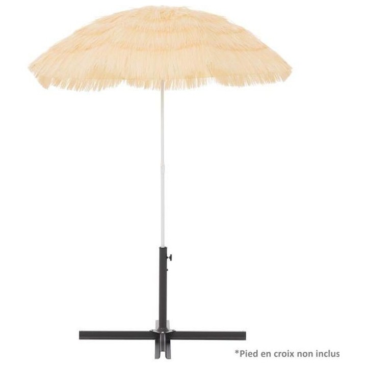 Parasol droit de plage HAWAII - Ø160cm x H.180 cm - Structure acier B