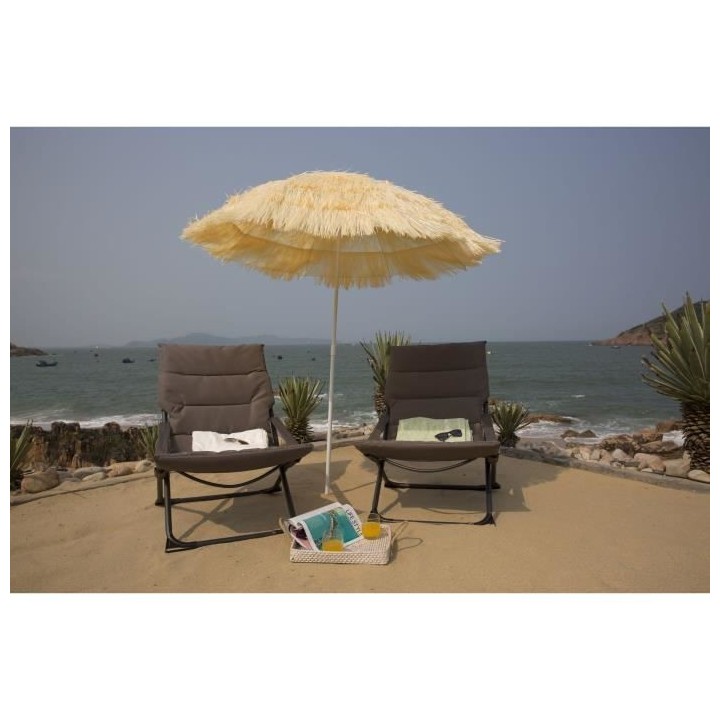 Parasol droit de plage HAWAII - Ø160cm x H.180 cm - Structure acier B