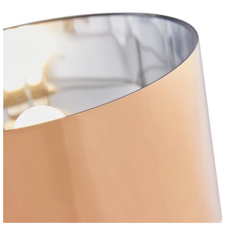 MIKADO - Lampadaire Trépied Métal Noir - Abat jour Cuivre et Chromé