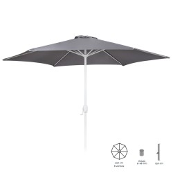 Parasol Thais 350 cm Gris Aluminium