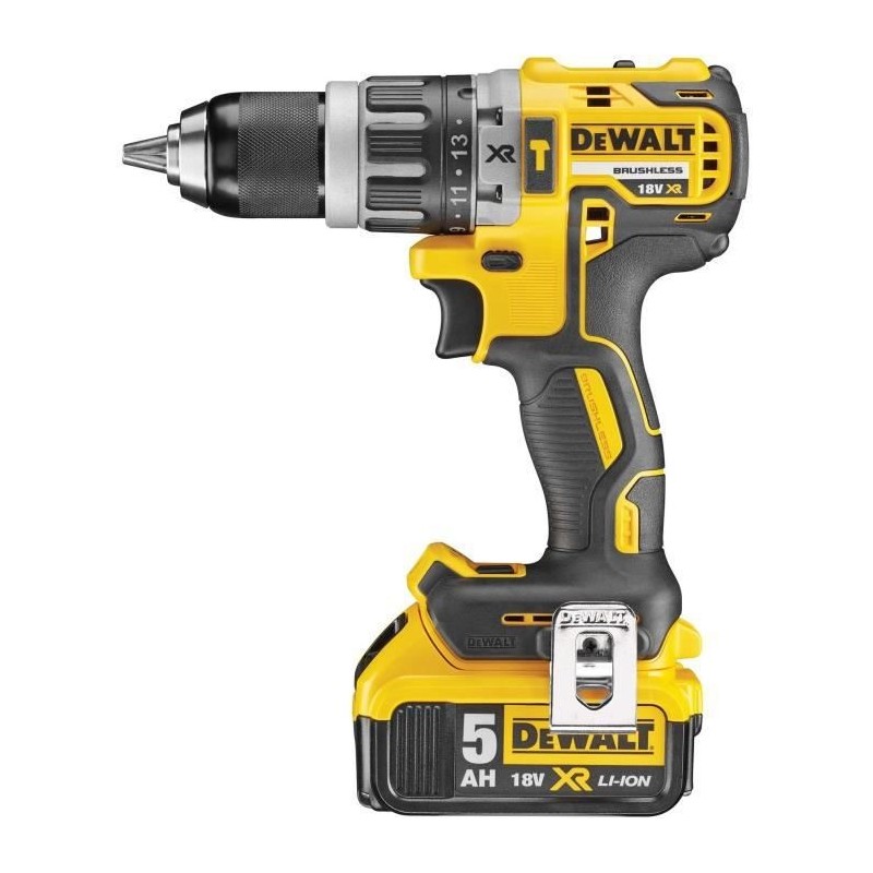 Perceuse-Visseuse a percussion sans-fil 18V DEWALT (2 batteries Brushless XR 5,0 Ah + chargeur + coffret TSTAK) - DCD796P2-QW