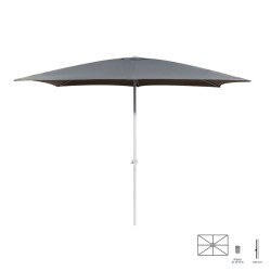 Parasol Thais Gris Aluminium 300 x 200 cm