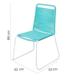 Chaise de jardin Antea 57 x 61 x 90 cm Turquoise Corde