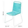 Chaise de jardin Antea 57 x 61 x 90 cm Turquoise Corde