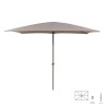 Parasol Tessa Taupe Aluminium 300 x 200 cm