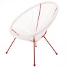 Chaise de jardin Acapulco 73 x 80 x 85 cm Rouge Blanc Rotin