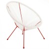 Chaise de jardin Acapulco 73 x 80 x 85 cm Rouge Blanc Rotin