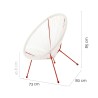 Chaise de jardin Acapulco 73 x 80 x 85 cm Rouge Blanc Rotin