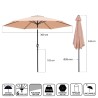 Parasol Monty Beige Aluminium 300 cm