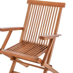 Chaise de jardin Kayla 56 x 60 x 90 cm Naturel bois de teck