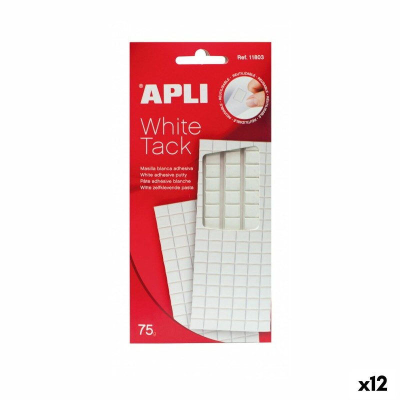 Adhésifs Apli White Tack mastic (12 Unités)