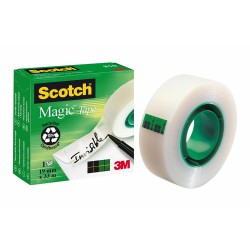 Ruban adhésif Scotch Magic Transparent 19 mm x 33 m (12 Unités)