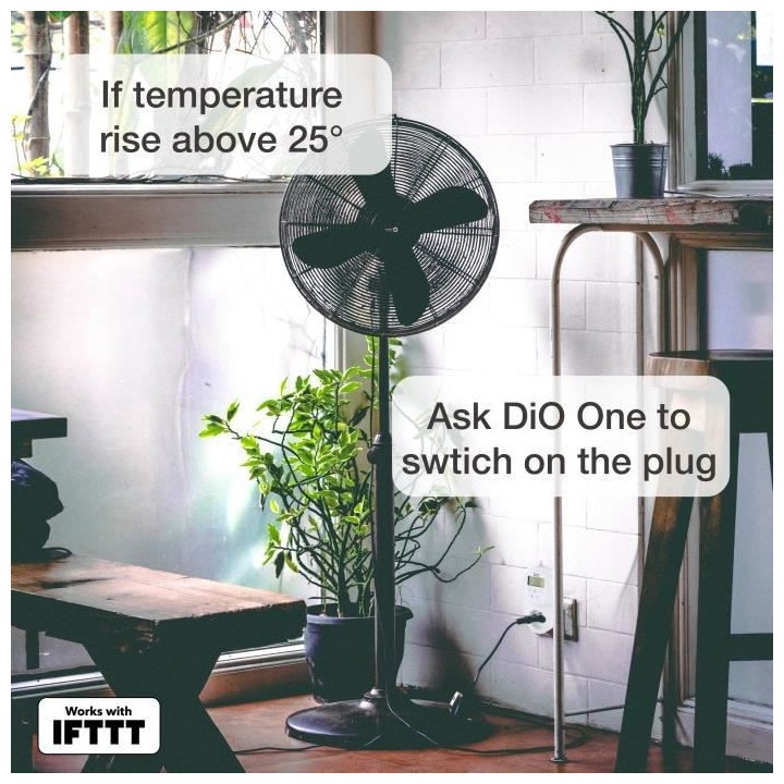 DIO CONNECTED HOME - Plug thermostatique avec écran - Prise FR