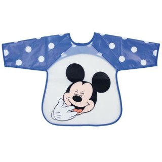 MICKEY Bavoir Tablier 2eme Age ''M is for Mouse'' a Velcro - Mickey bl