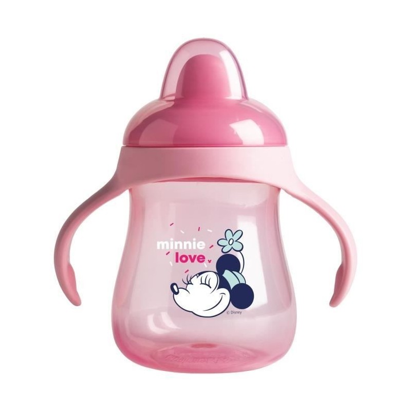 DISNEY Tasse a bec + anses Minnie confettis - 250 ml - En polypropylene