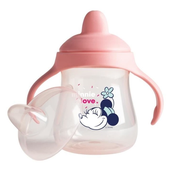 DISNEY Tasse a bec + anses Minnie confettis - 250 ml - En polypropylen