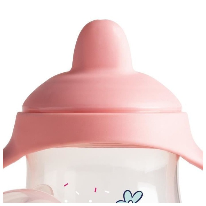 DISNEY Tasse a bec + anses Minnie confettis - 250 ml - En polypropylen