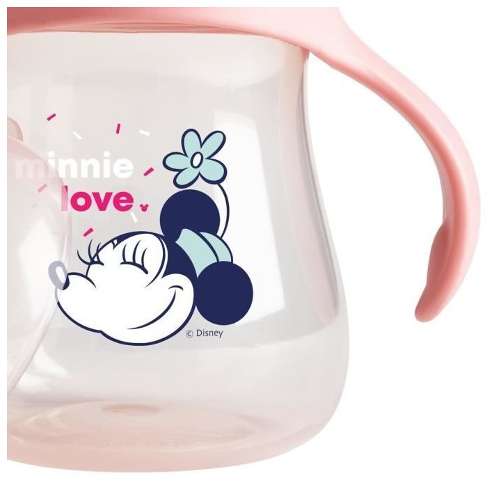 DISNEY Tasse a bec + anses Minnie confettis - 250 ml - En polypropylen