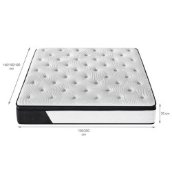 Matelas CASSIE 160x200 cm DESIGN 707 - 690 Ressorts ensachés et mémoire de forme - 30 cm