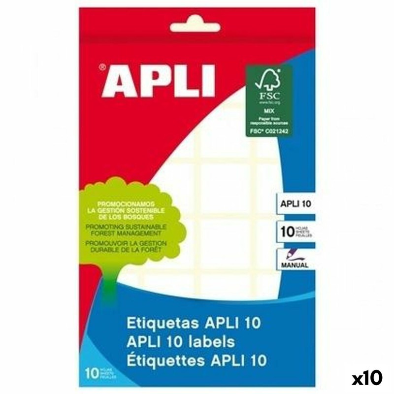 Étiquettes adhésives Apli 31 x 100 mm Blanc 10 Volets (10 Unités)