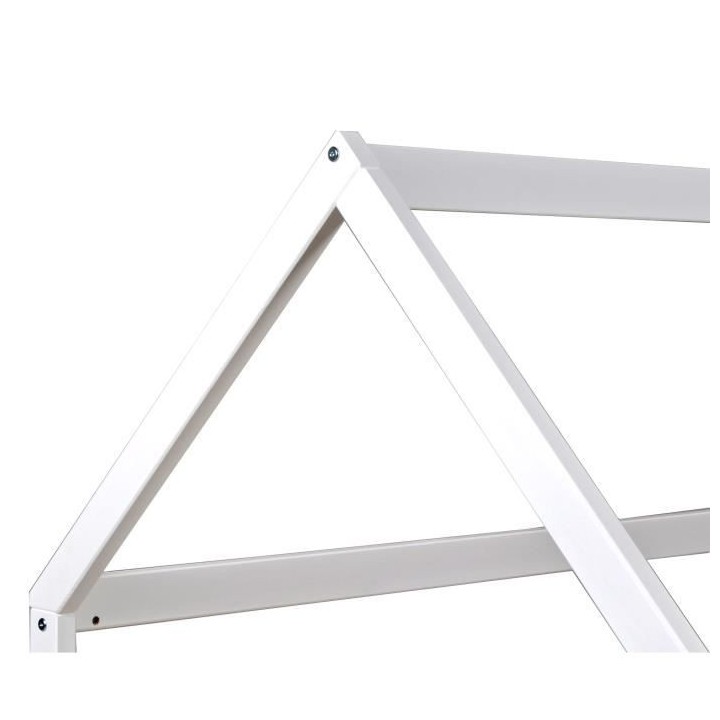 WEBER PANDA Lit enfant cabane Montessori - Bois pin massif blanc - Som