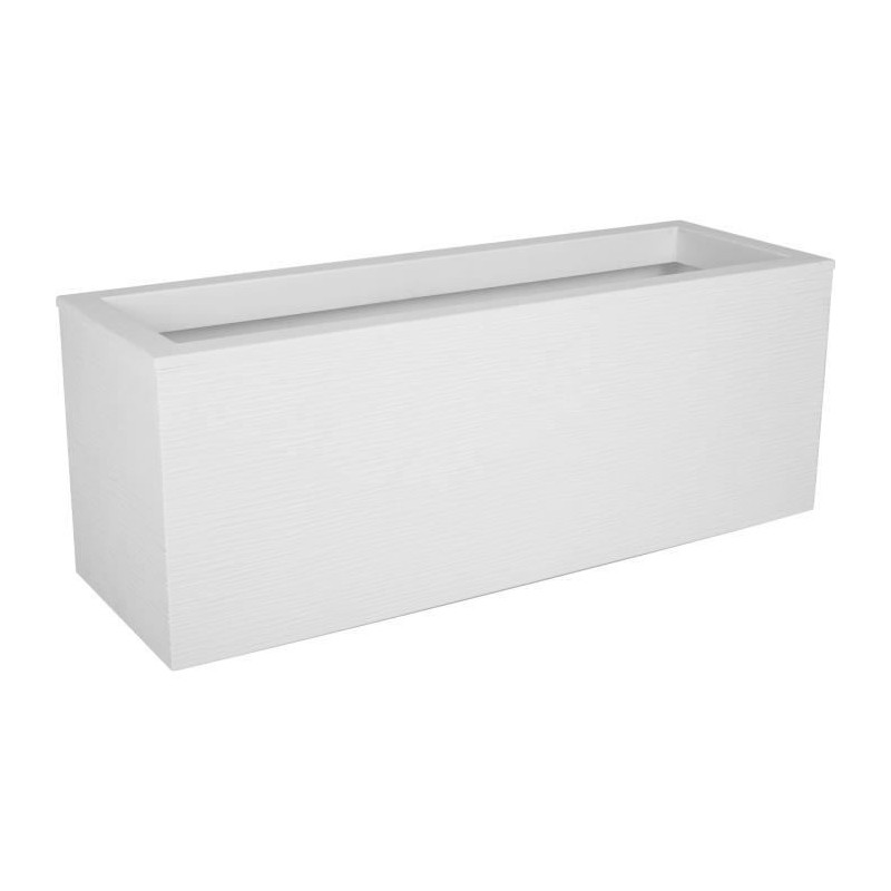 EDA PLASTIQUE Balconniere Graphit Up - 25 L - 59 x 19,5 x 22,8 cm - Blanc cérusé