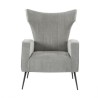 VOLKER Fauteuil Pieds Métal - Tissu Gris - L 73 x P 88 x H 102 cm